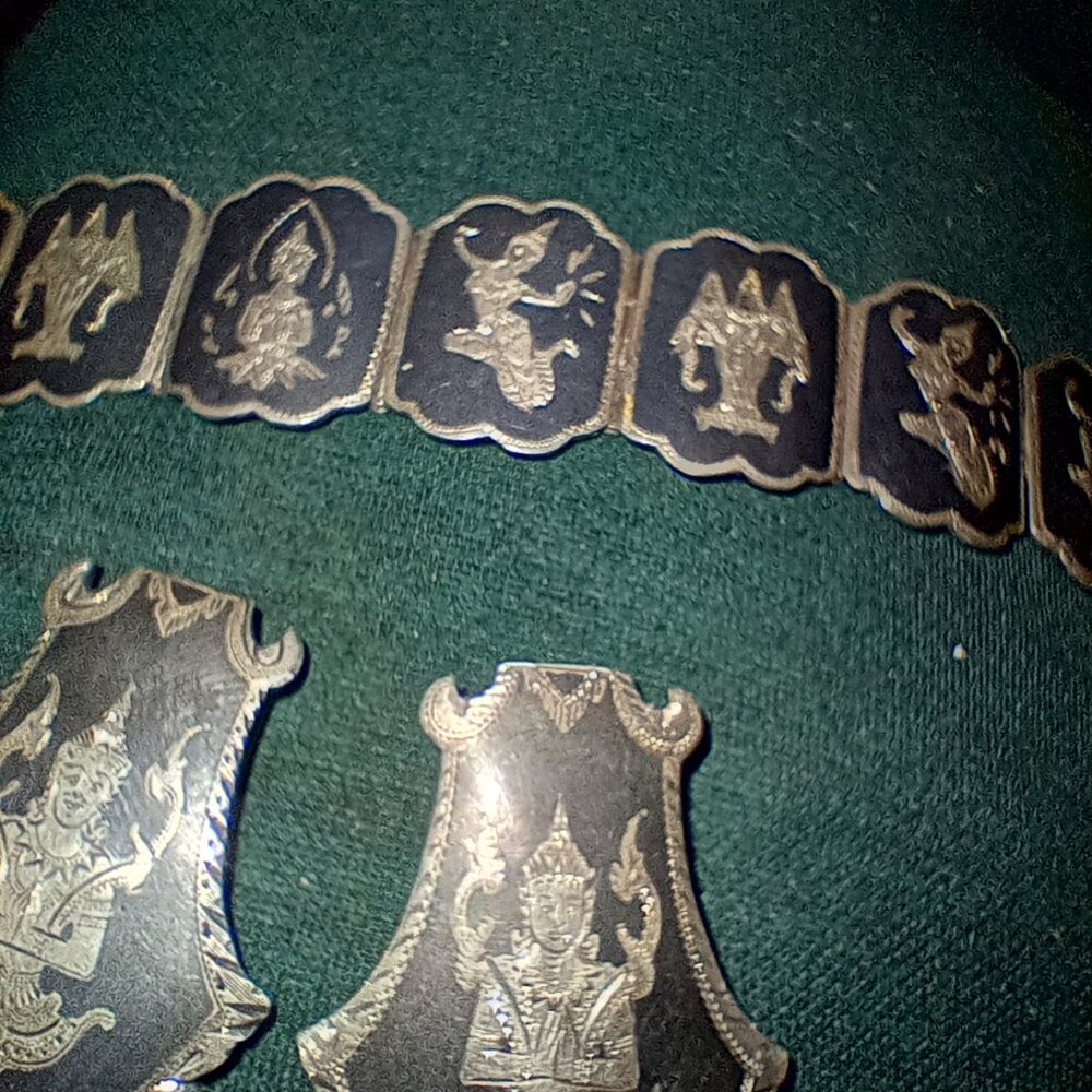 Fine silver siam nielloware